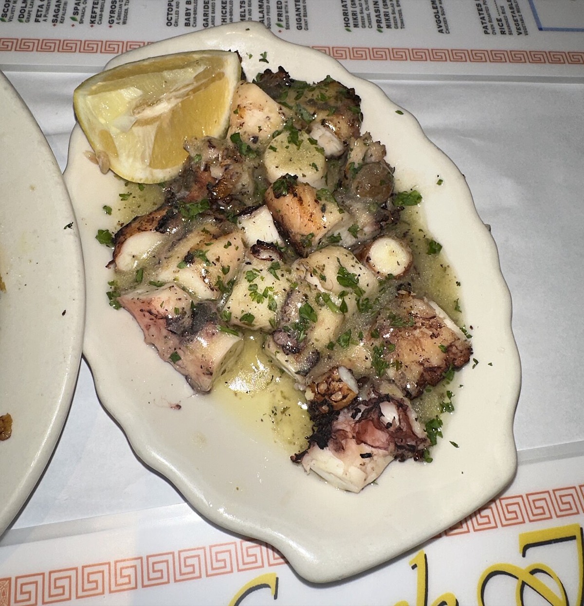 Grilled octopus meze